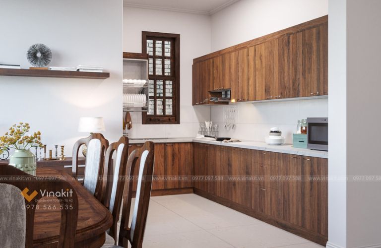 Tủ bếp nhựa cánh Melamine NME08