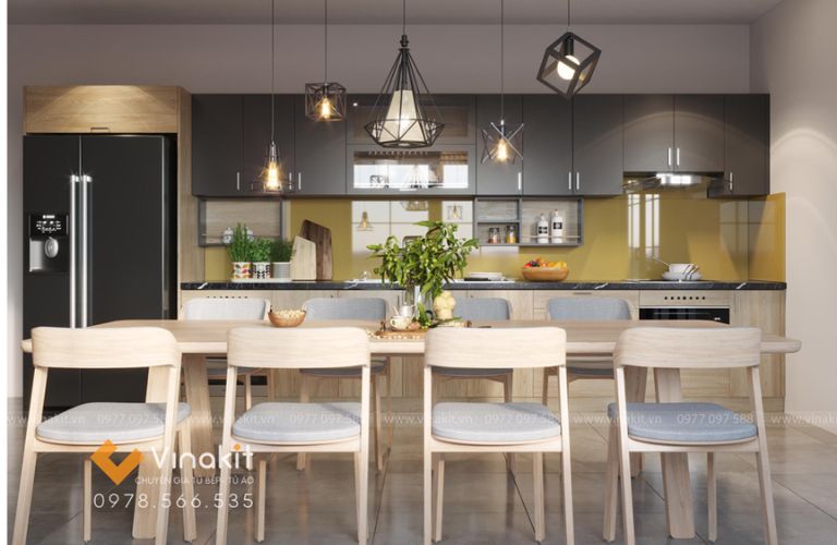 Tủ bếp nhựa cánh Melamine NME05