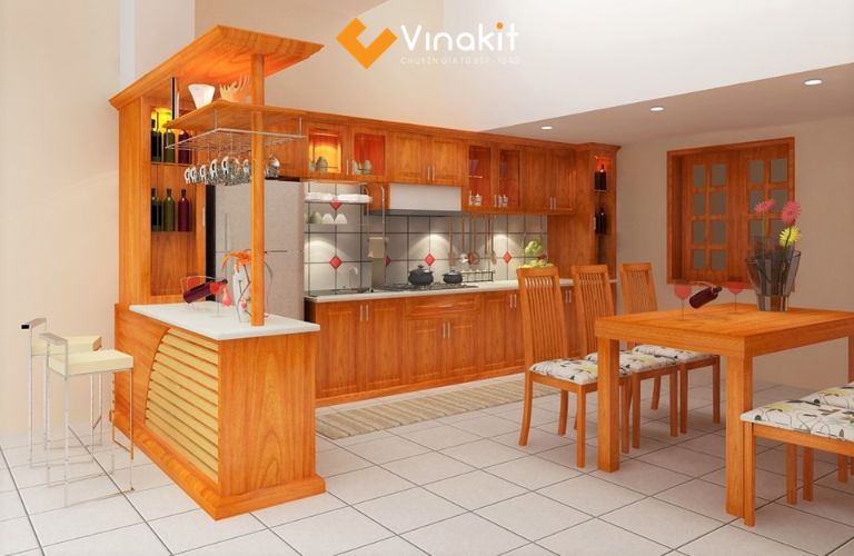 Tủ bếp có quầy bar