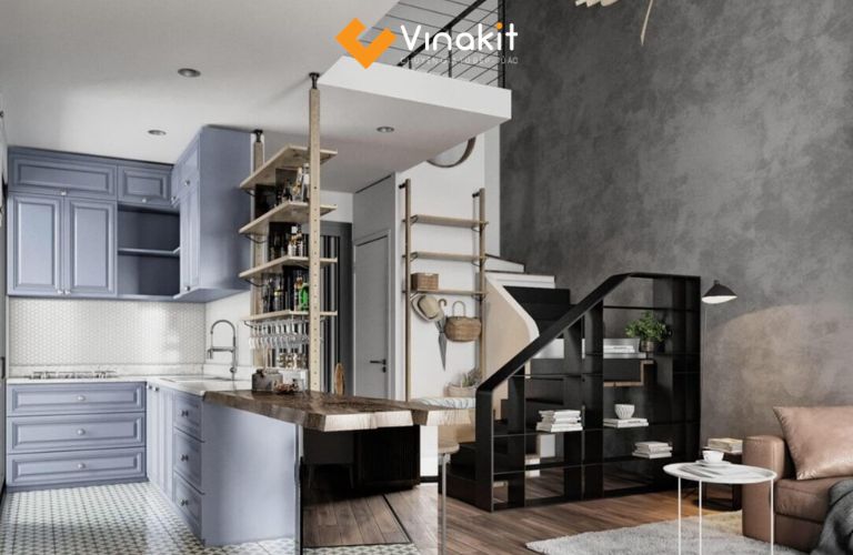 Quầy bar tủ bếp bằng inox