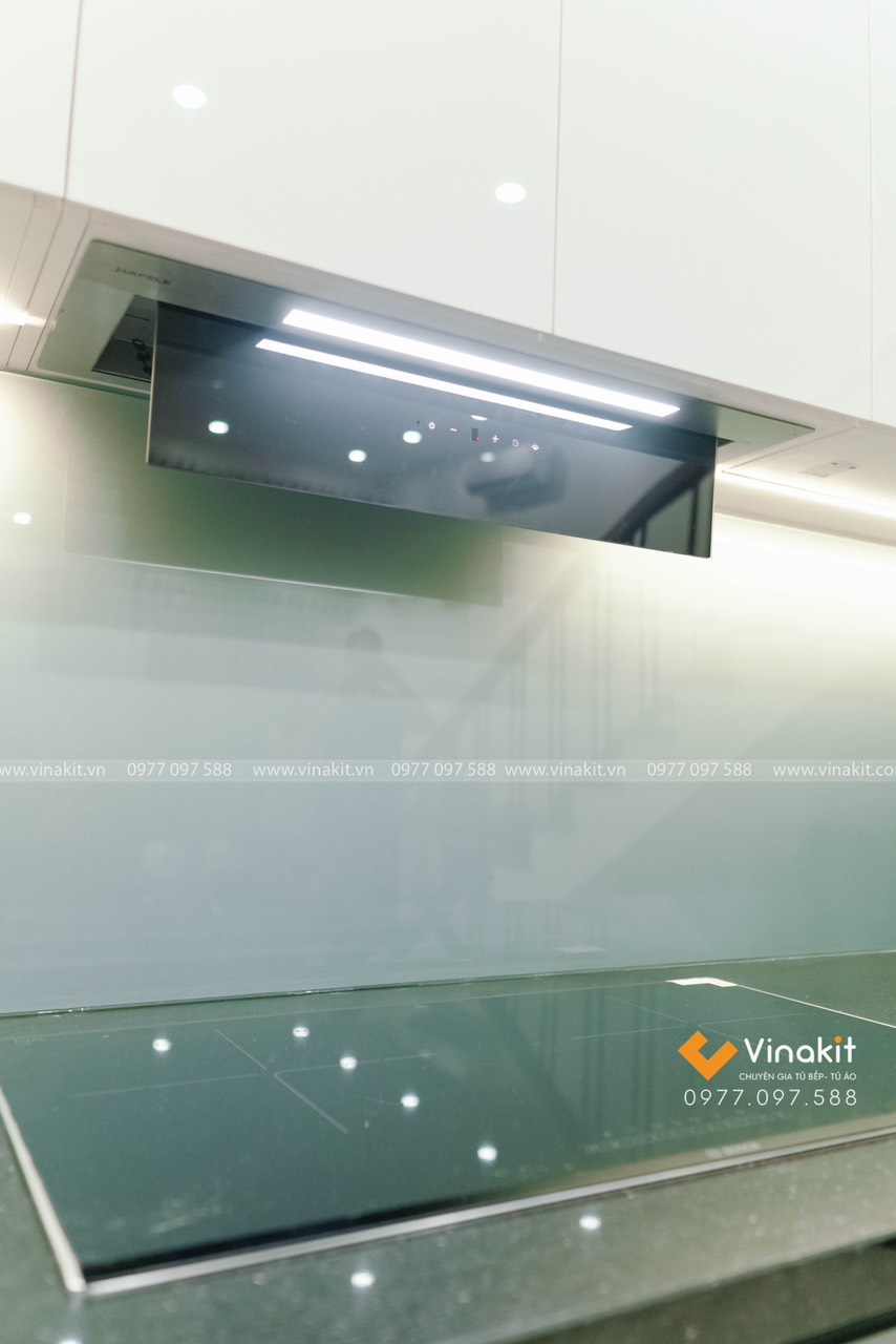 Tủ bếp inox cánh Acrylic nhà Cô Hương - Cầu Đất