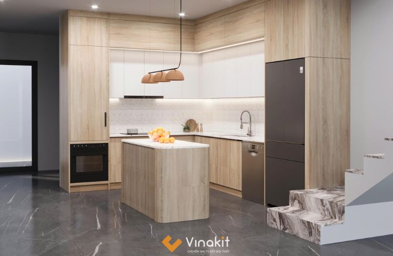 Tủ bếp gỗ công nghiệp MDF/MFC phủ Melamine