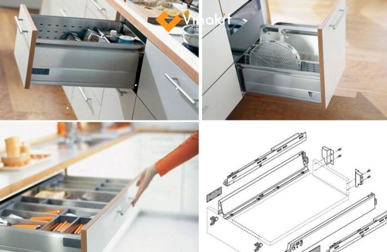 Hệ ngăn kéo thông minh được sử dụng phổ biến nhằm tối ưu không gian lưu trữ
