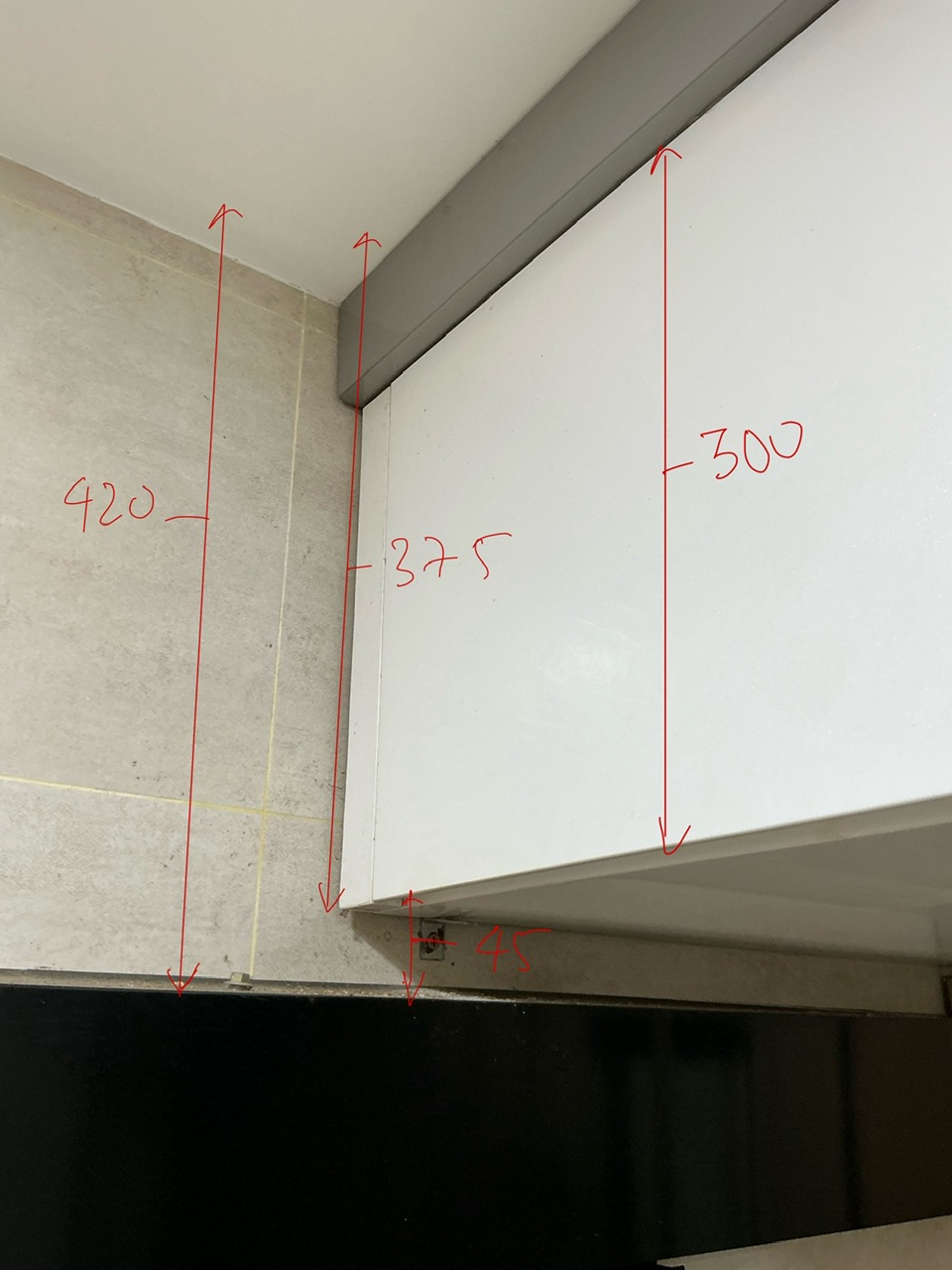 Tủ bếp inox cánh kính cường lực nhà Cô Hường - Trung Liệt