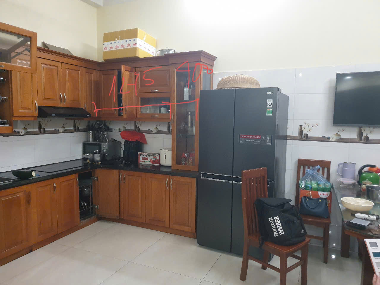 Tủ bếp inox cánh Acrylic nhà Cô Hương - Cầu Đất