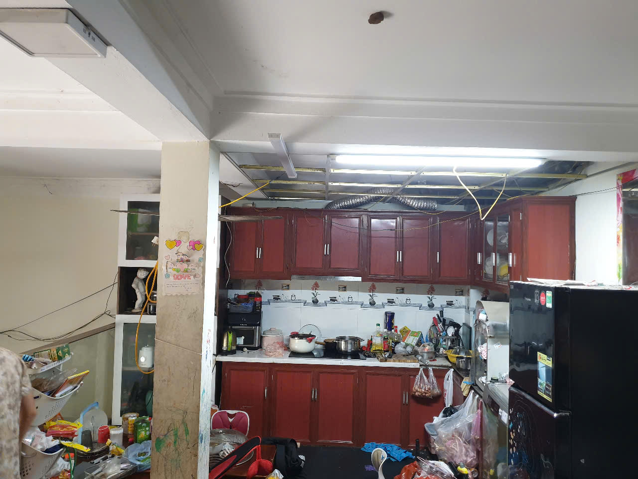 Tủ bếp inox cánh kính cường lực Chú Long - Văn Cao