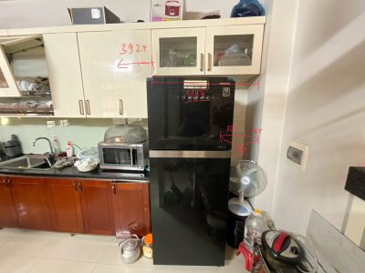 Khảo sát hiện trạng và đo đạc kích thước thực tế làm tủ bếp inox cánh Acrylic An Cường nhà chị Hoàn.