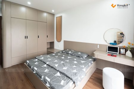 Gỗ MDF An Cường chống ẩm cho không gian phòng ngủ ấm cúng.