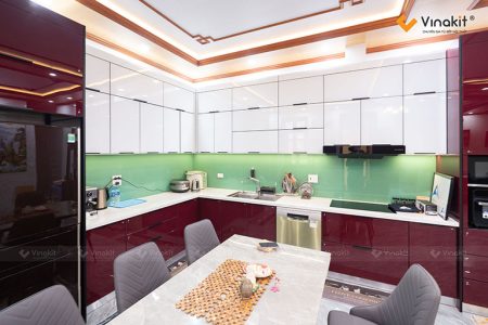 mẫu tủ bếp 2 tầng