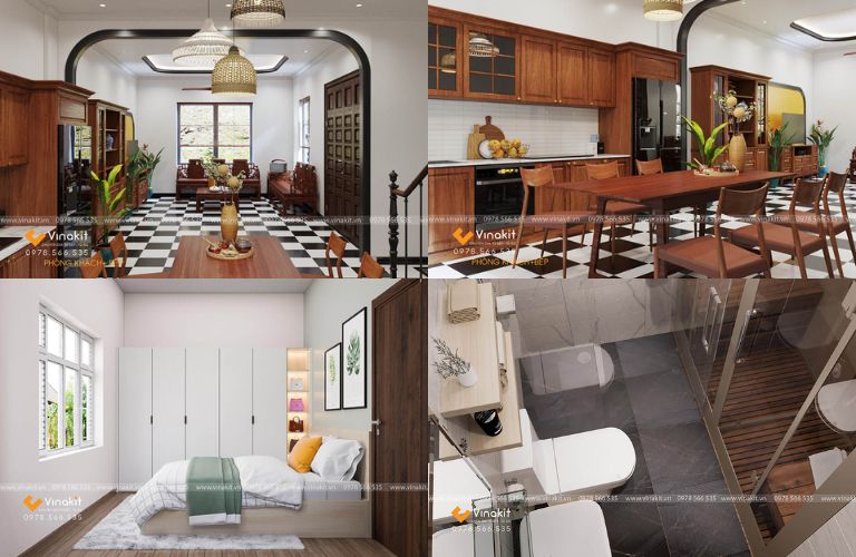 Nội thất biệt thự NTBT12 của Vinakit lấy cảm hứng từ tinh thần “tĩnh tại bên trong – kết nối bên ngoài”