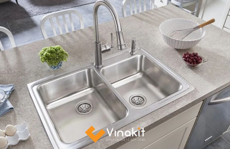 Chậu rửa đôi là loại được sử dụng phổ biến nhất