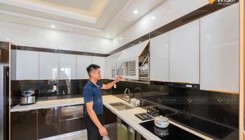 chiều cao tủ bếp trên