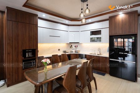 Cận cảnh bàn giao công trình thiết kế thi công nội thất Hà Đông nhà chị Yến.