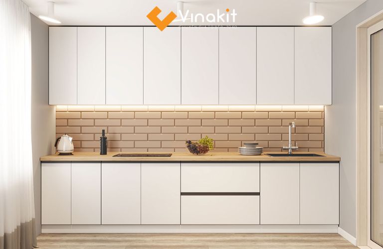 Tủ bếp phong cách tối giản