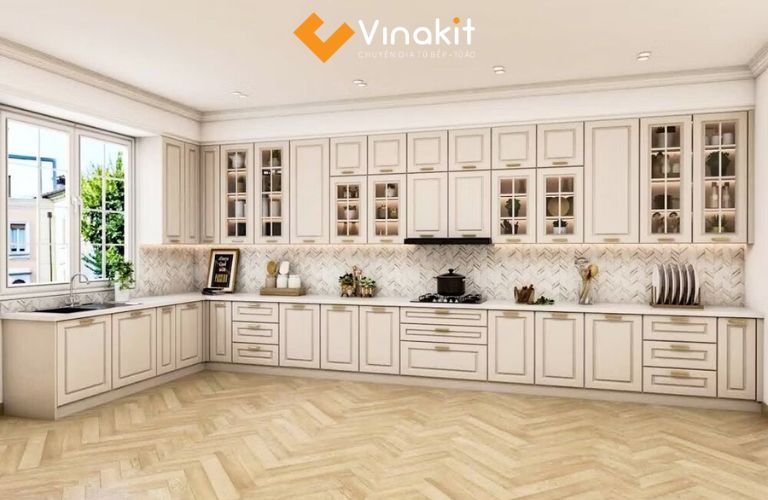 Tủ bếp tân cổ điển sang trọng