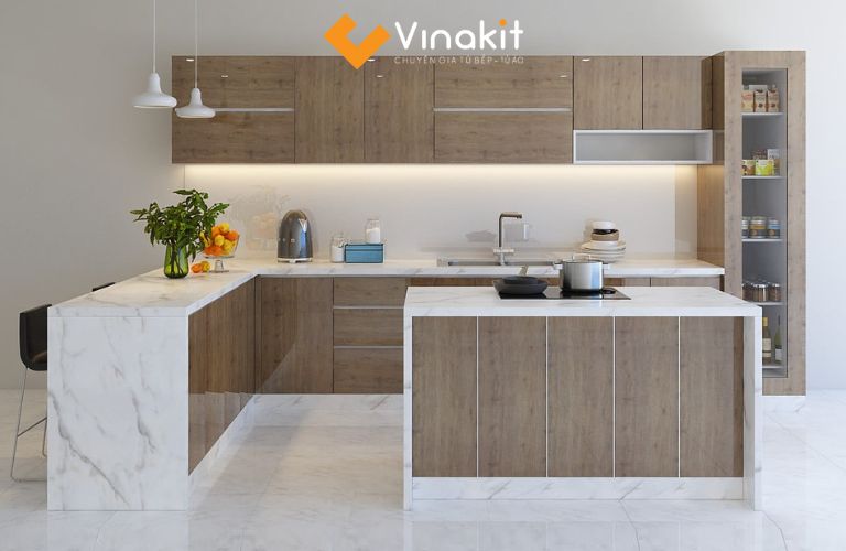 Tủ bếp gỗ công nghiệp MDF phủ Melamine
