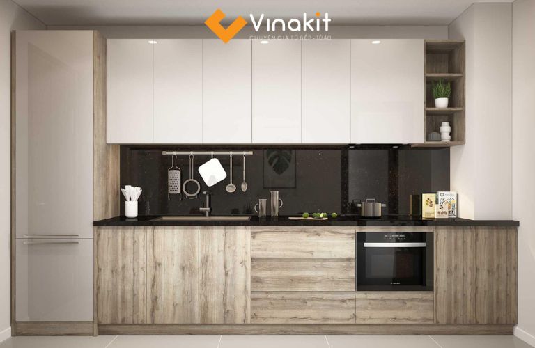 Tủ bếp chữ I nhỏ gọn cho căn hộ