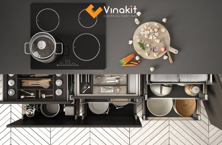 Vinakit thiết kế và thi công các mẫu tủ bếp chất lượng cao, đa dạng mẫu mã
