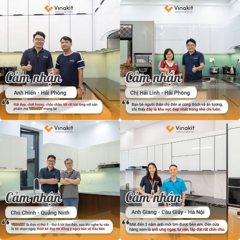 Cảm nhận của khách hành khi chọn Vinakit thiết kế và thi công tủ bếp
