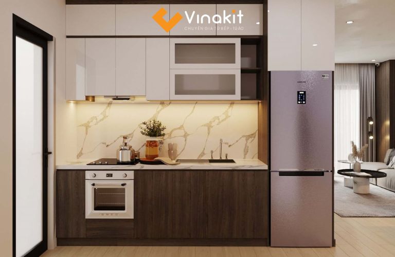 Mẫu tủ bếp mini phong cách hiện đại