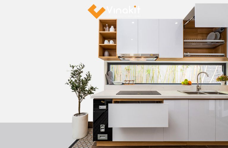 Mẫu tủ bếp mini thông minh
