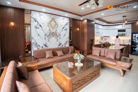 Cận cảnh bàn giao công trình thiết kế thi công nội thất Hà Đông nhà chị Yến.
