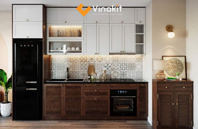 Mẫu nhà bếp nhỏ phong cách cổ điển