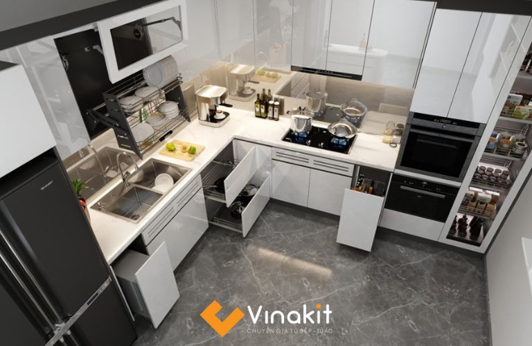Xác định rõ kết cấu khung – thùng – cánh trước khi thiết kế và lắp đặt tủ bếp