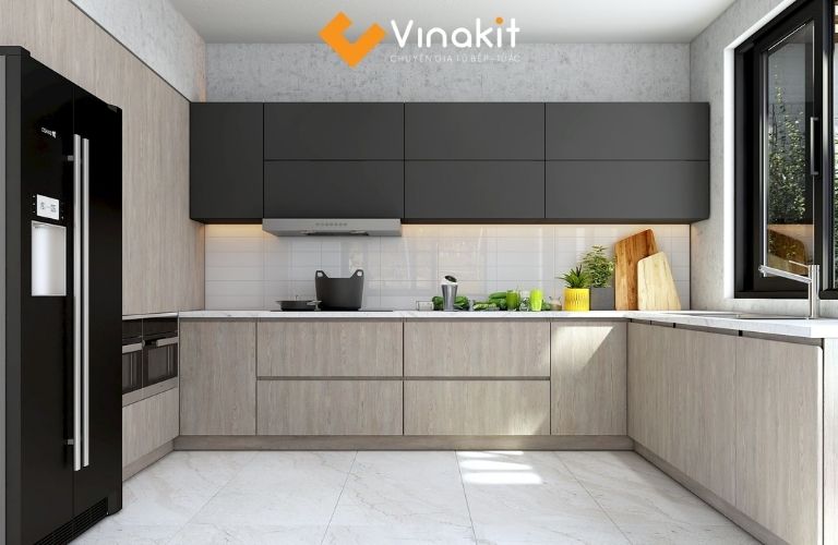 Tủ bếp nhựa cánh laminate