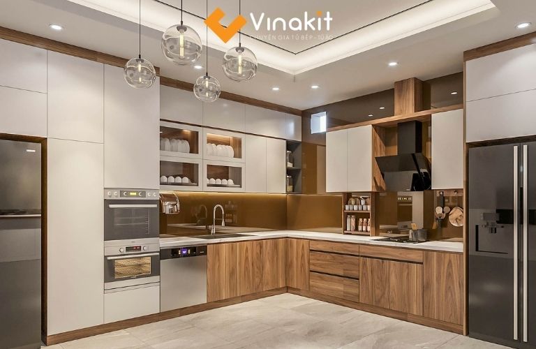 Tủ bếp Laminate kịch trần