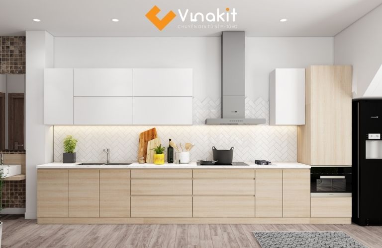 Tủ bếp Laminate có màu sắc và hoa văn đa dạng