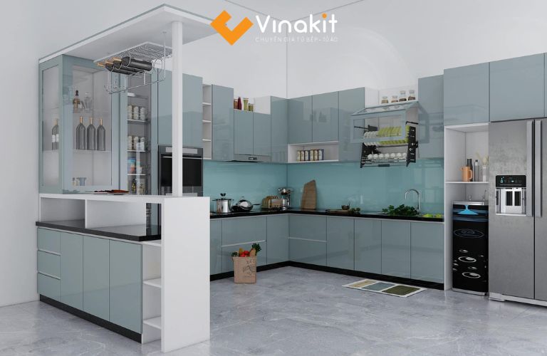 Tủ bếp Acrylic chữ U