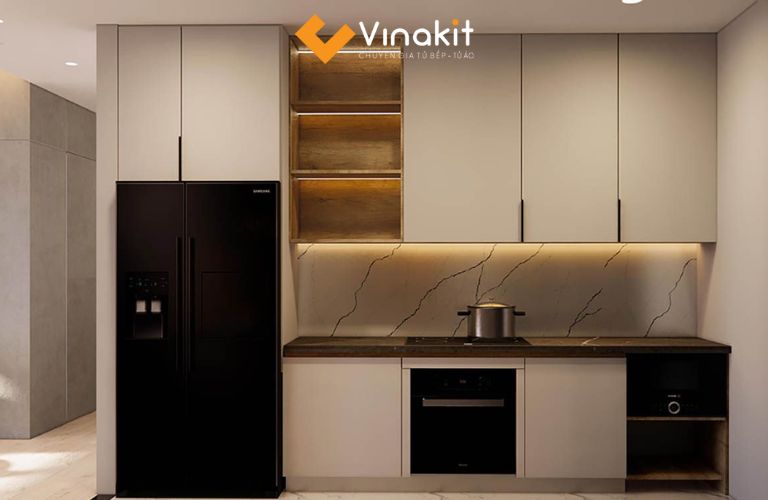 Tủ bếp Acrylic màu trơn