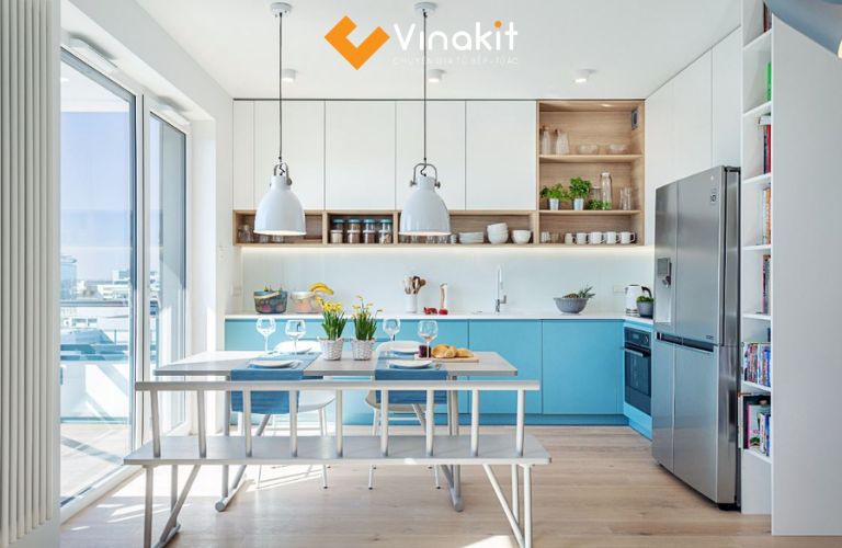 Cách phối màu giúp tủ bếp dưới đẹp và hài hòa hơn