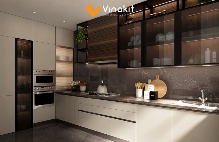 Tủ bếp inox hệ module không chỉ sở hữu cấu trúc khoa học, vững chắc mà còn có tính thẩm mỹ hiện đại