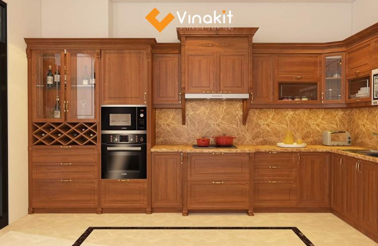 Tủ bếp gỗ tự nhiên