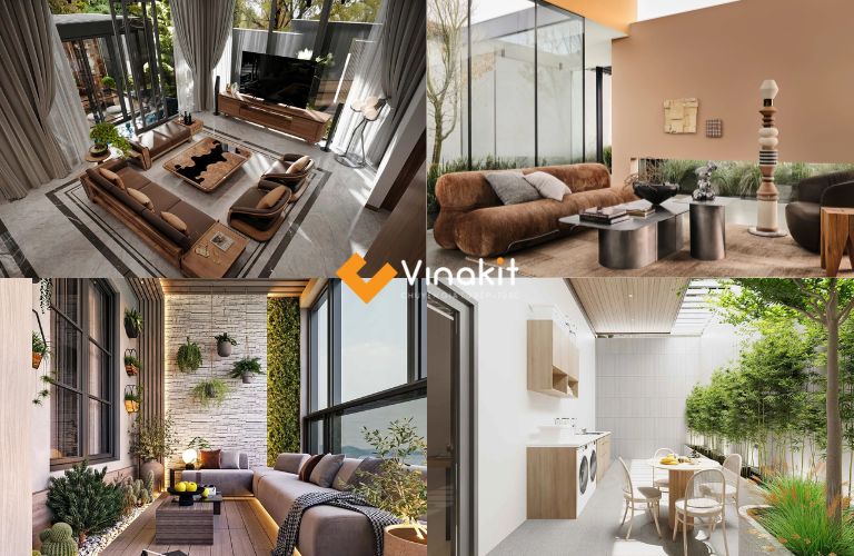 Ban công xanh và tiểu cảnh