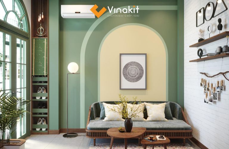 Các tone màu xanh pastel hoặc màu be trong thiết kế nội thất