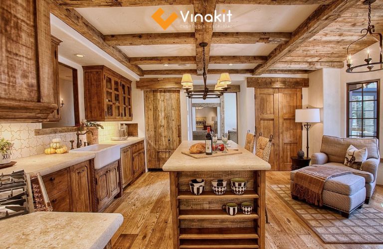 Phòng bếp phong cách Rustic