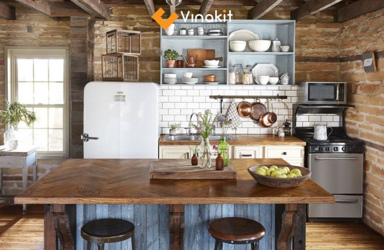 Phòng ăn phong cách Rustic