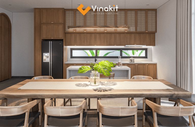 Tủ bếp Indochine kết hợp hiện đại tiện nghi