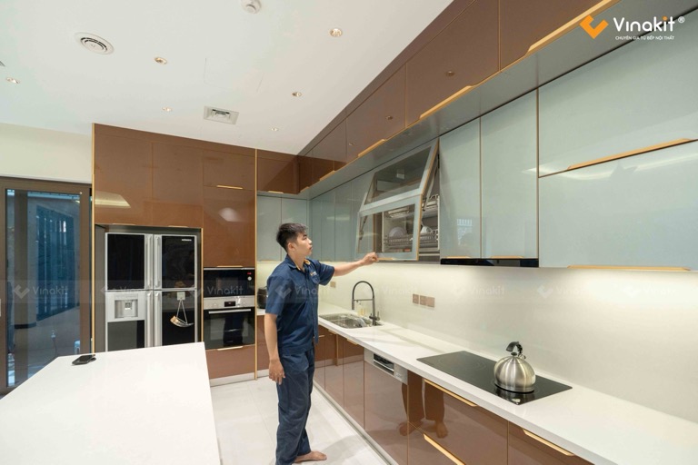 Công trình thi công tủ bếp nhà anh Sử ở Hải Dương