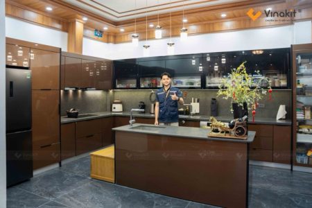 Công trình thi công tủ bếp nhà chị Hương ở Hải Dương