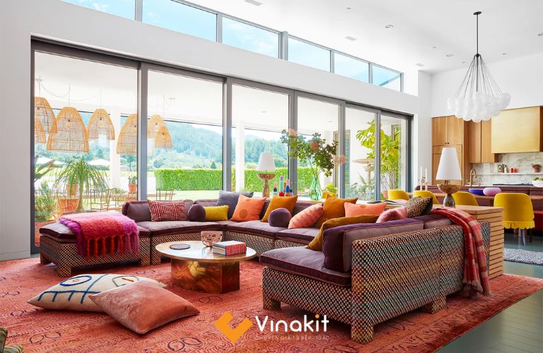Phòng khách Bohemian hiện đại