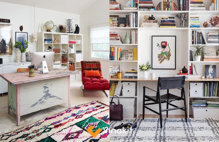 Phong cách Bohemian trong phòng làm việc