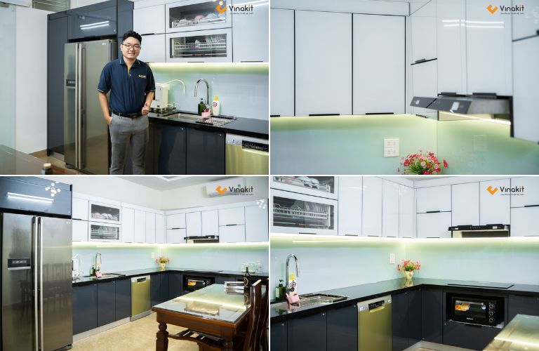 Tủ bếp nhôm kính Vinakit được sản xuất từ vật liệu cấu tạo cao cấp