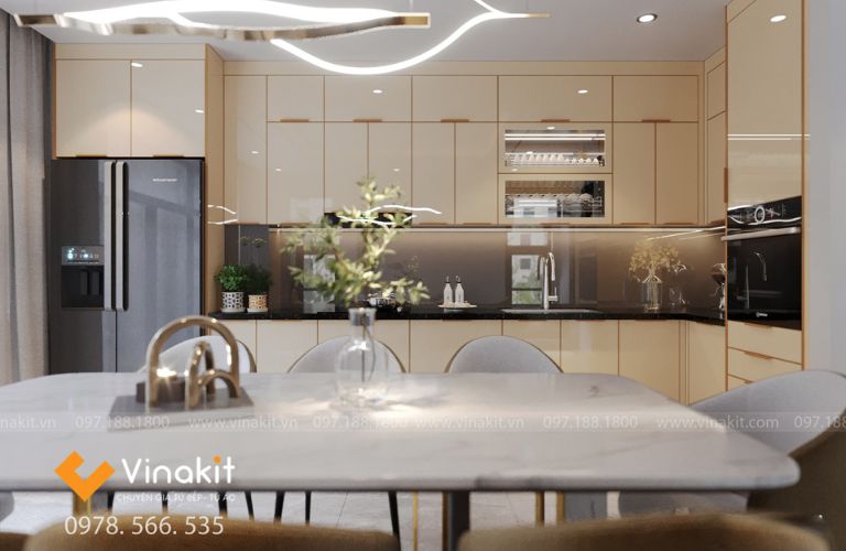 Tủ bếp nhôm kính cao cấp