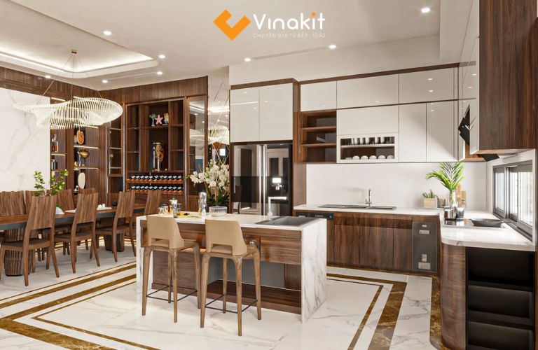 Tủ bếp gỗ tự nhiên