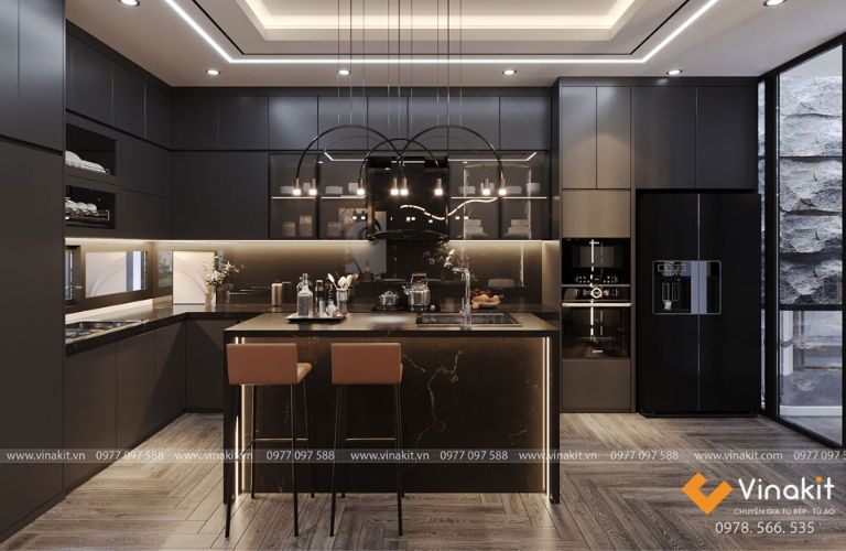 Tủ bếp nhôm cánh Acrylic AL01