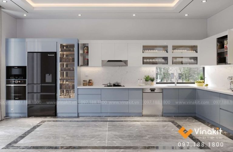 Tủ bếp nhôm cánh Acrylic AL11